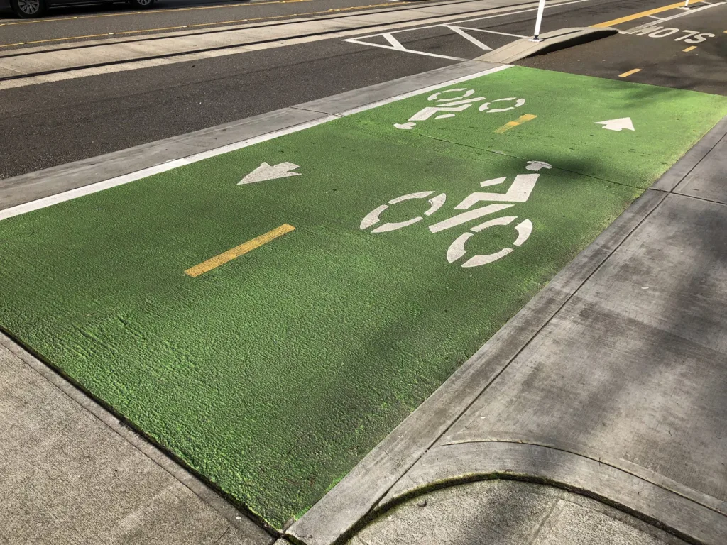 Dedicated bicycle lane in Seattle