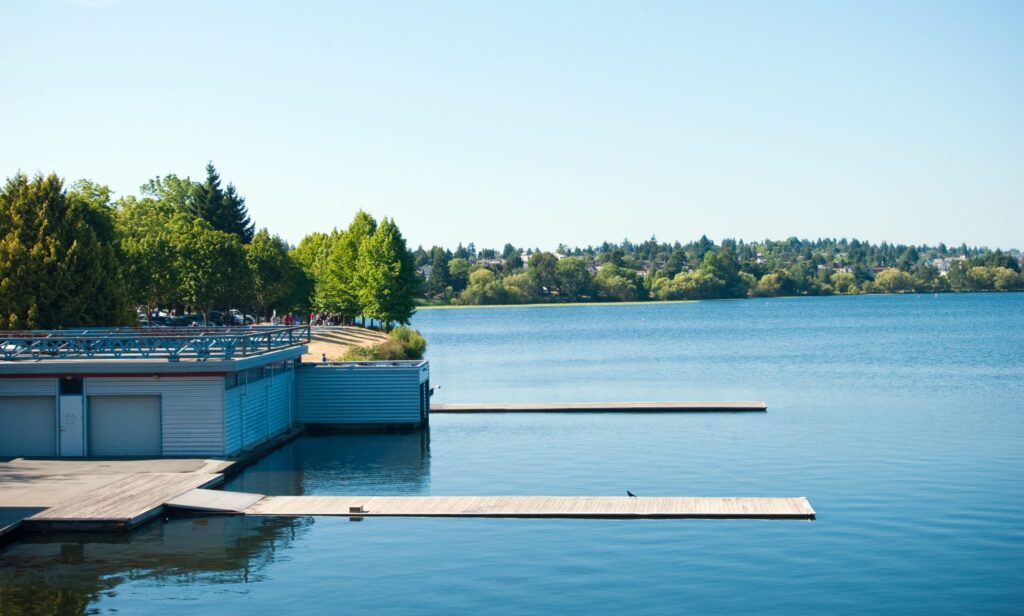 Docks at Green Lake in Seattle, WA
