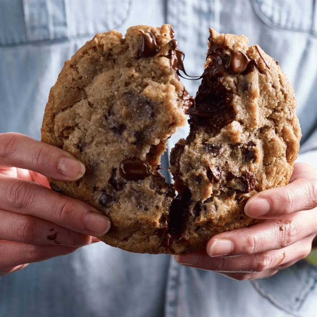 The Cookie from Metropolitan Market being split in half