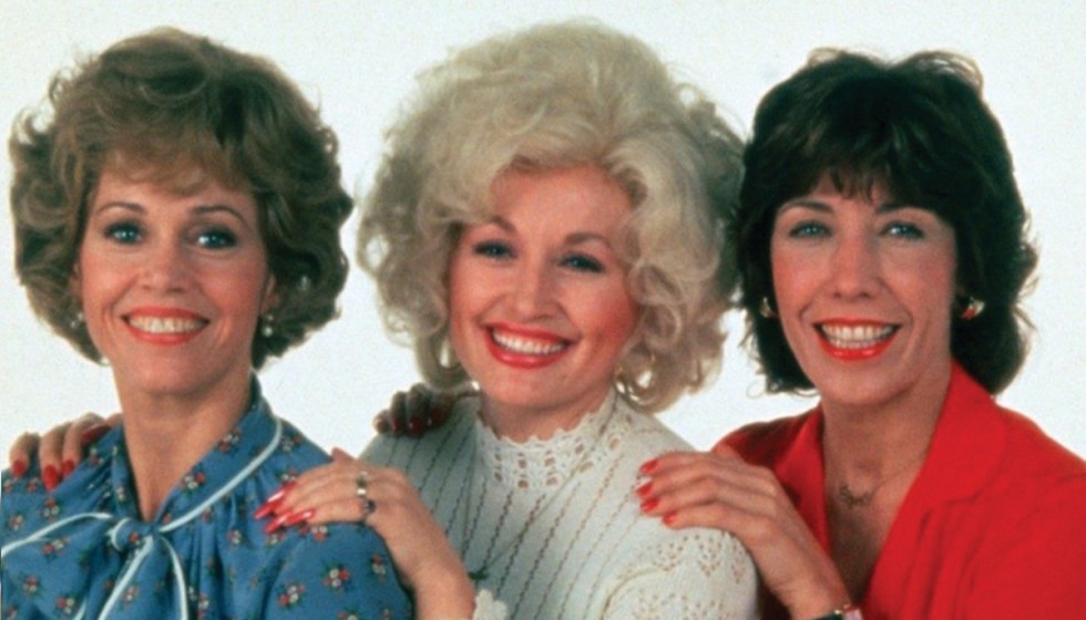Three legends, icons, and stars posing for 9 to 5 promo