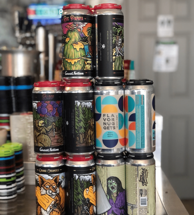 Stacked beers available to buy at Hop and Hound