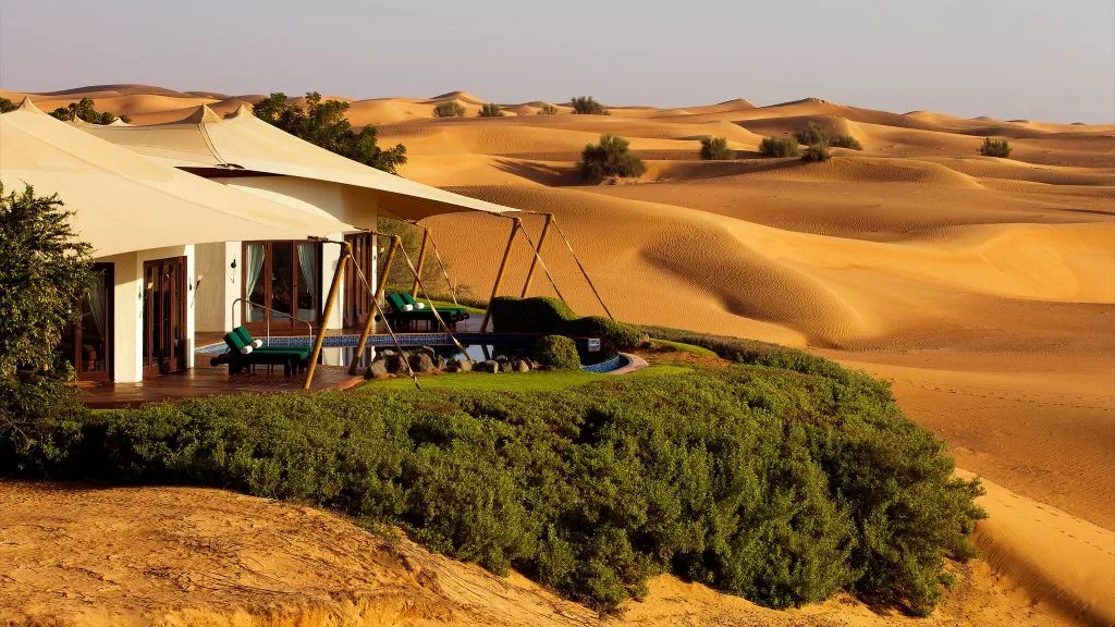 resort in desert outside Dubai