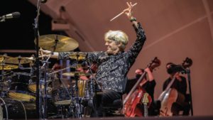 Stewart Copeland, original drummer of The Police, performs alongside the Seattle Symphony