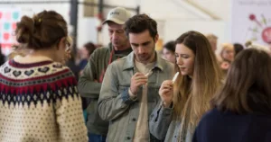 A couple samples a dish at Gobble Up NW.