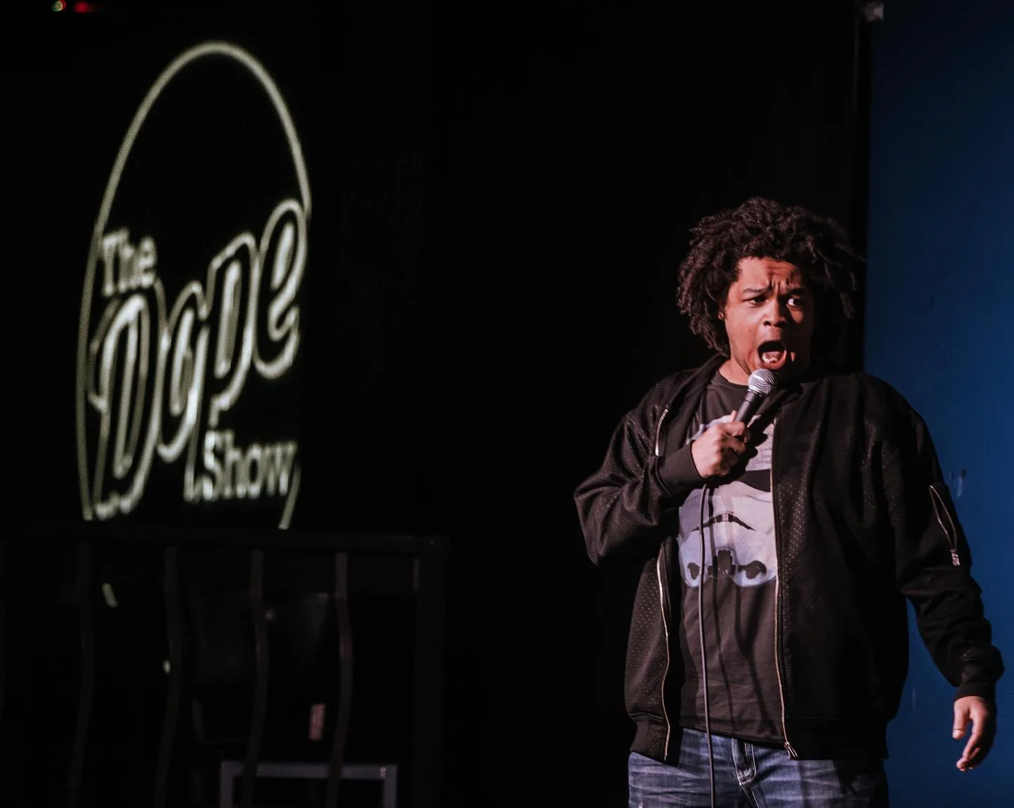 Comedian AC O'Neal performing onstage at The Dope Show.