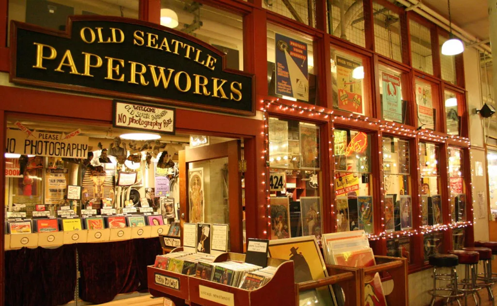 The exterior of the Old Seattle Paperworks' storefront.