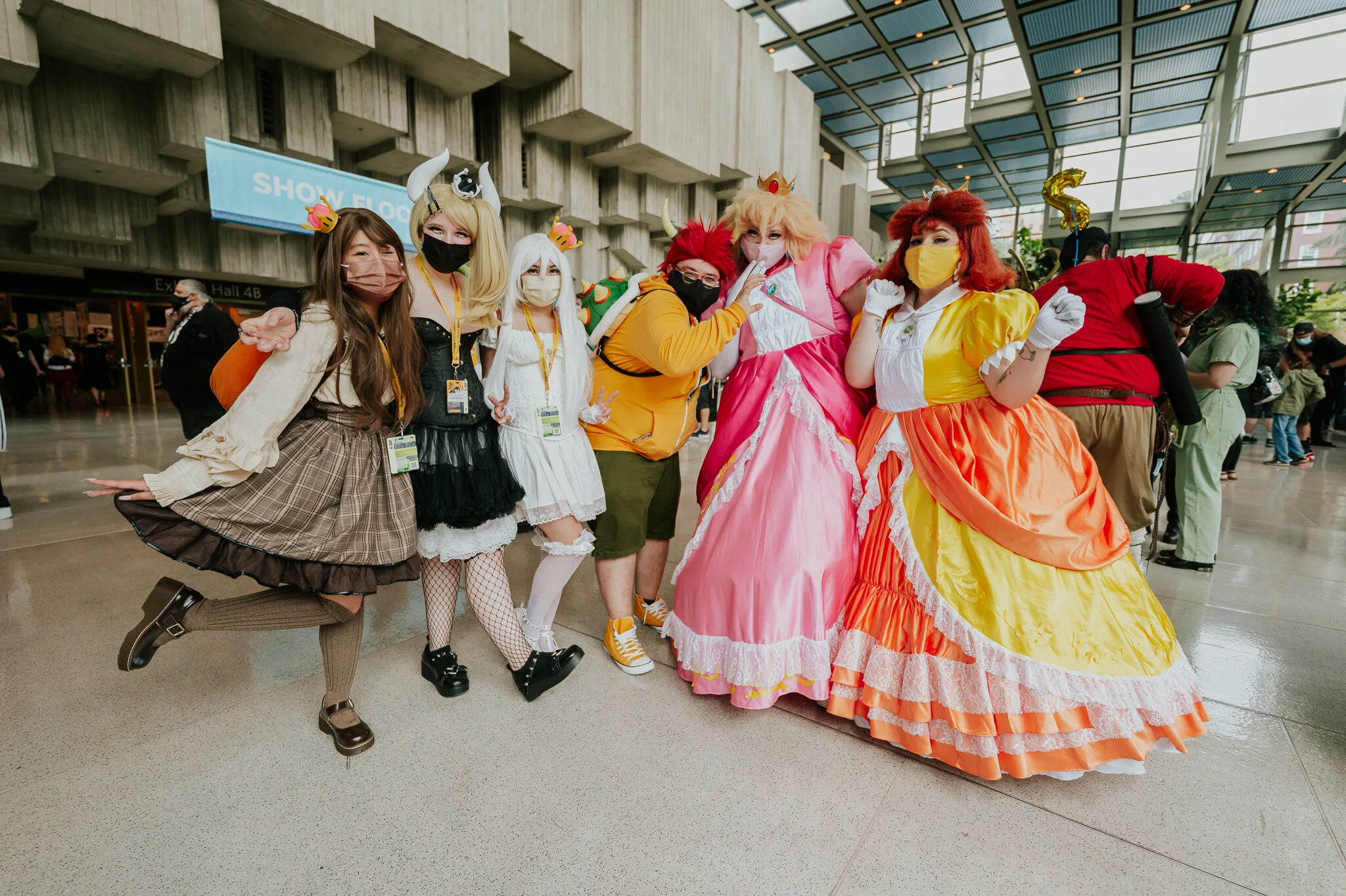 A group of cosplayers pose together at Emerald City Comic Con
