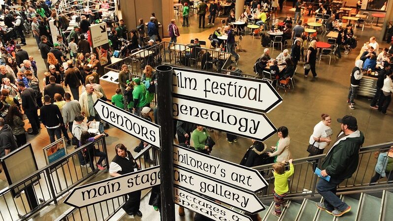 A crowd inside the Armory for Irish Festival Seattle.
