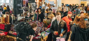 A crowd at the Punk Rock Flea Market