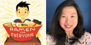 A cover for Ooink Ramen and Read Aloud featuring the author of "Ramen for Everyone," Patricia Tanumihardja, alongside the cover of her book.