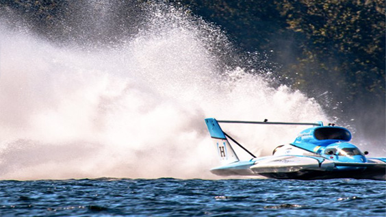 A hydroplane races during the HomeStreet Bank Cup