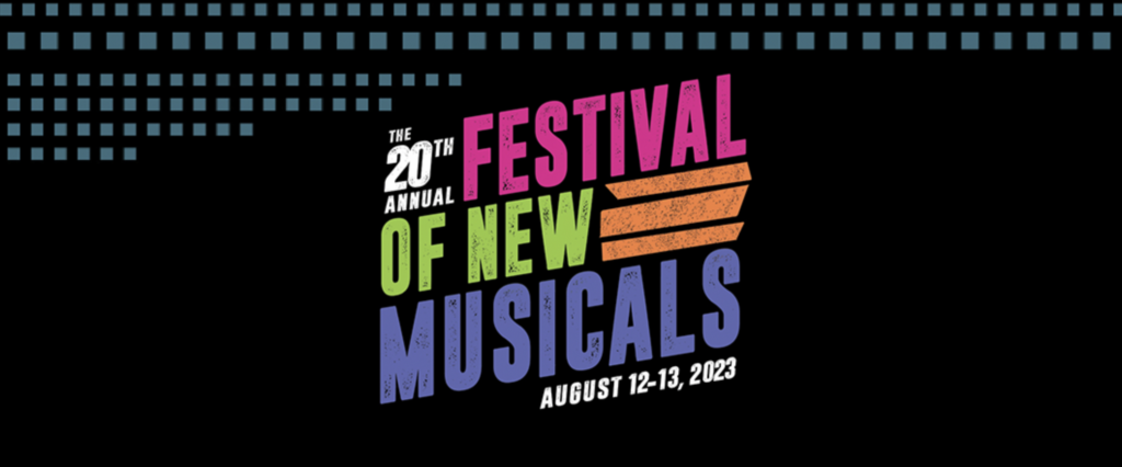 A logo announcing the 20th Anniversary of the Festival of New Musicals