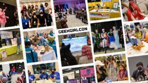 A collage of photos from past GeekGirlCons
