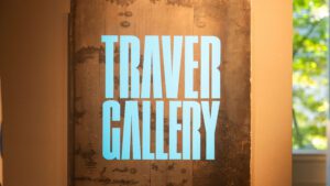 The sign for Traver Gallery in Pioneer Square / Pike Place Market.
