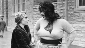 The movie Multiple Maniacs featuring John Waters icon Divine to the right.
