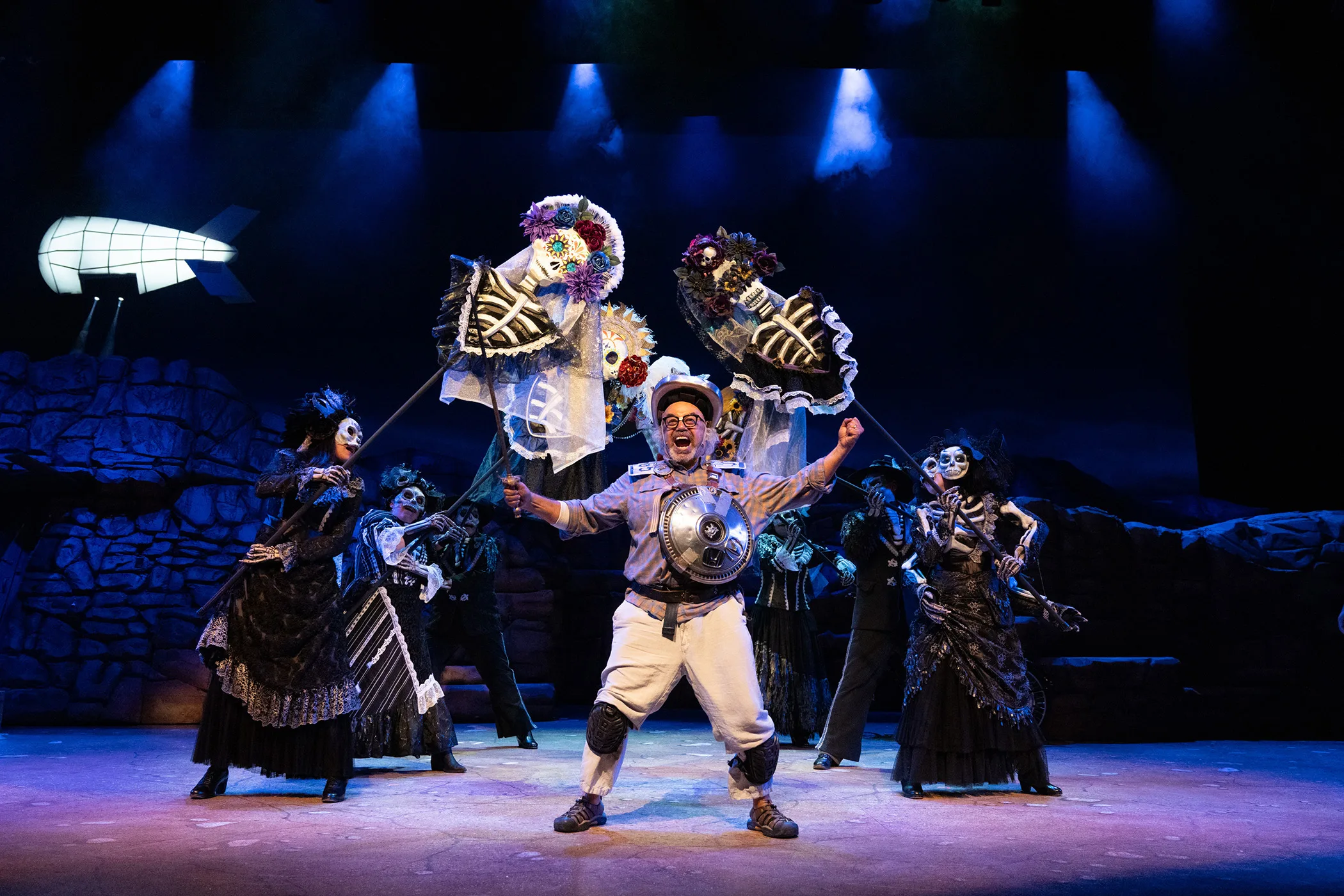 The cast of South Coast Repertory's 2023 production of Quixote Nuevo by Octavio Solis