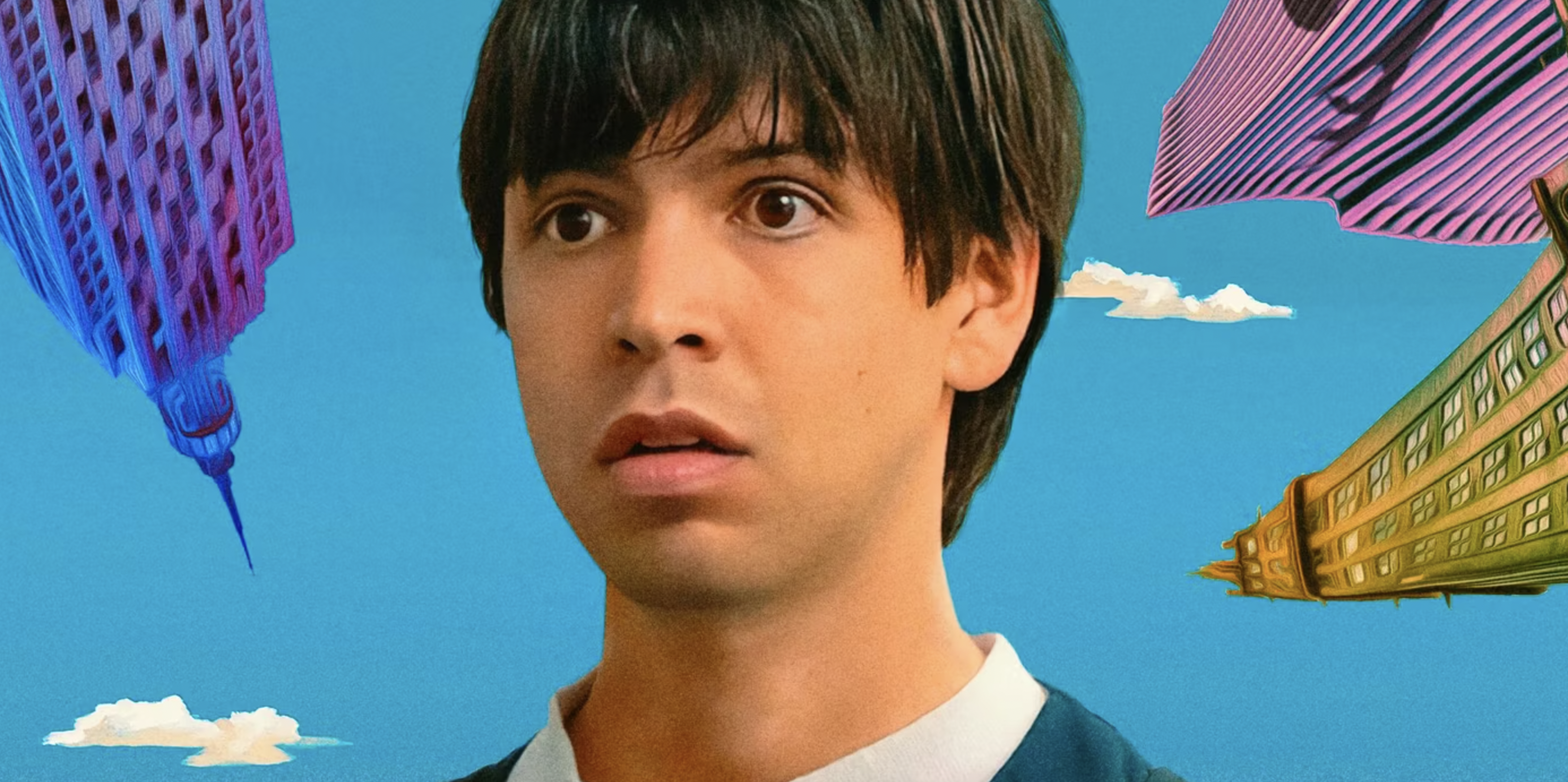 Julio Torres looks surprised in a promo image for the upcoming Problemista movie, screening in Seattle and cities around the US.