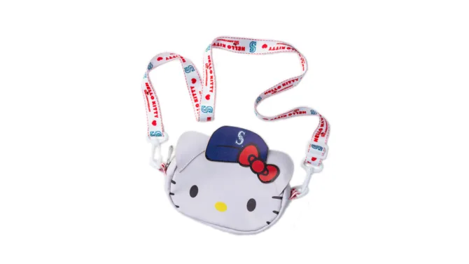 A Hello Kitty x Mariners crossbody bag available only at the September Hello Kitty game.