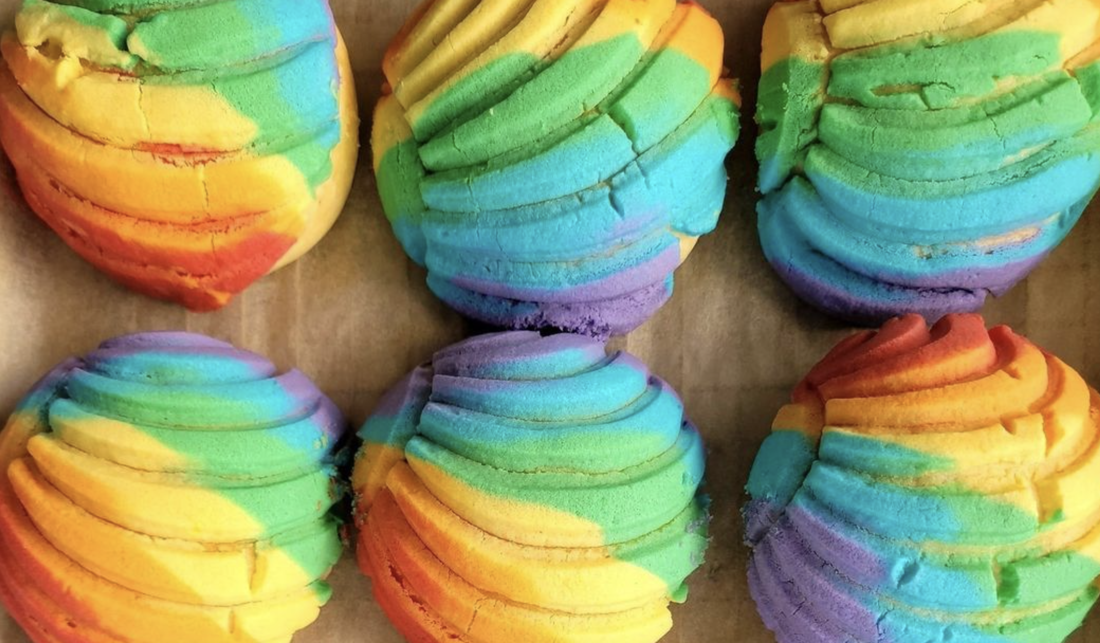 Colorful pride-colored pastries at the South Lake Union Gobble Up Food Festival.