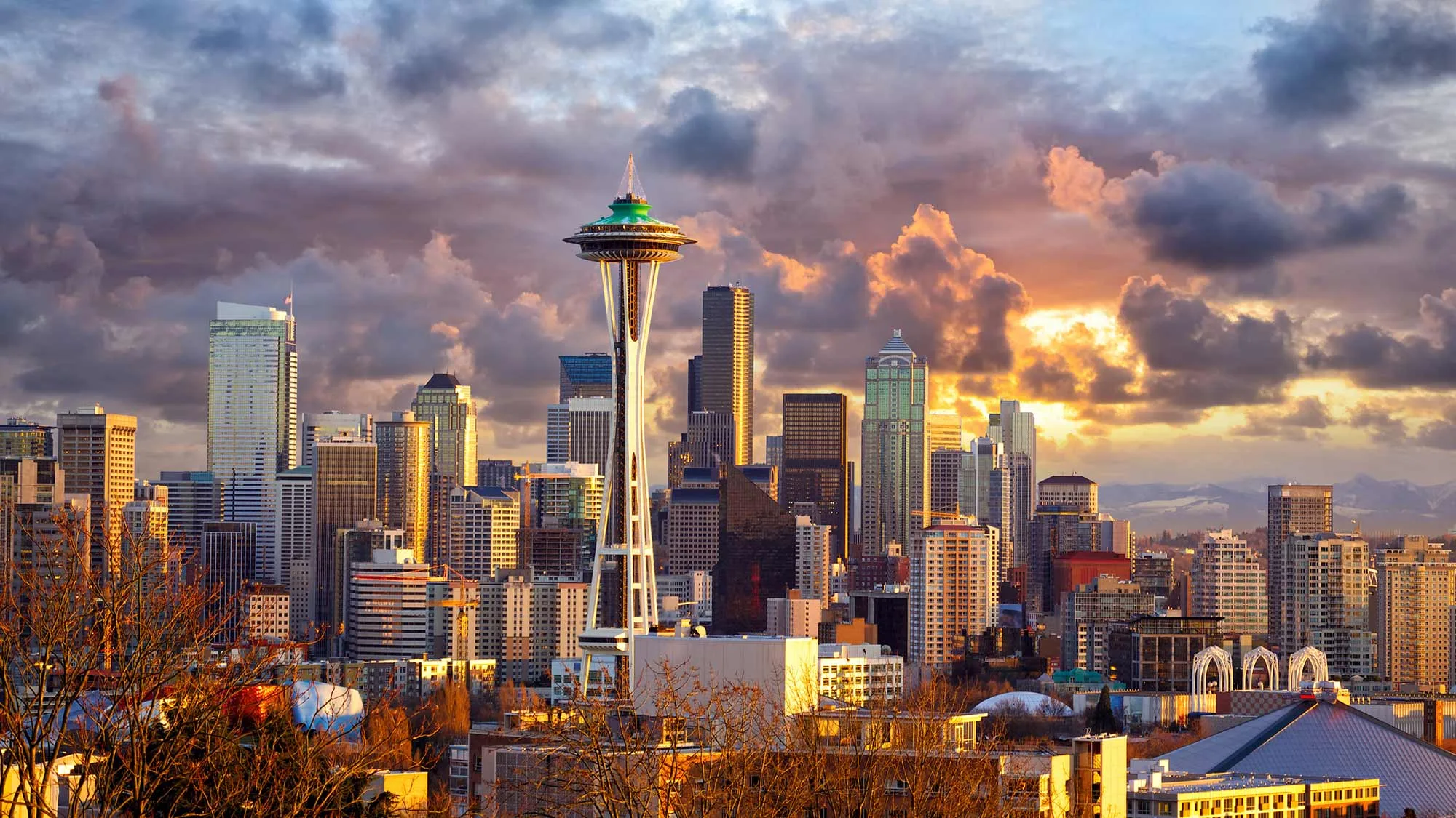 Cloudy skies over Seattle