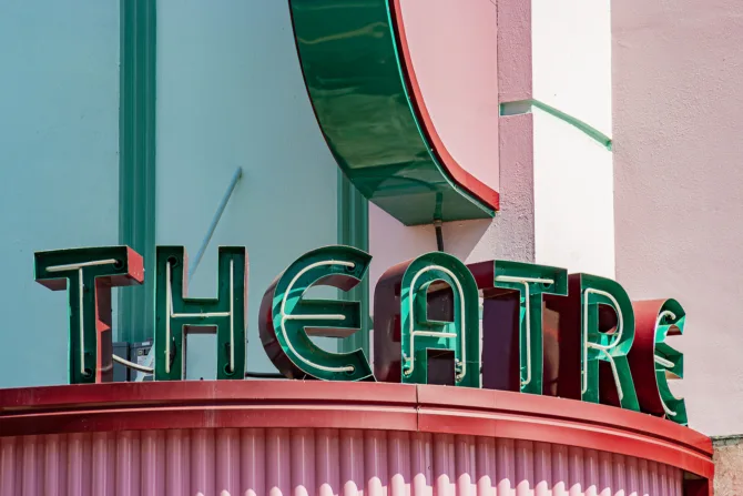 Art Deco movie theater marquee