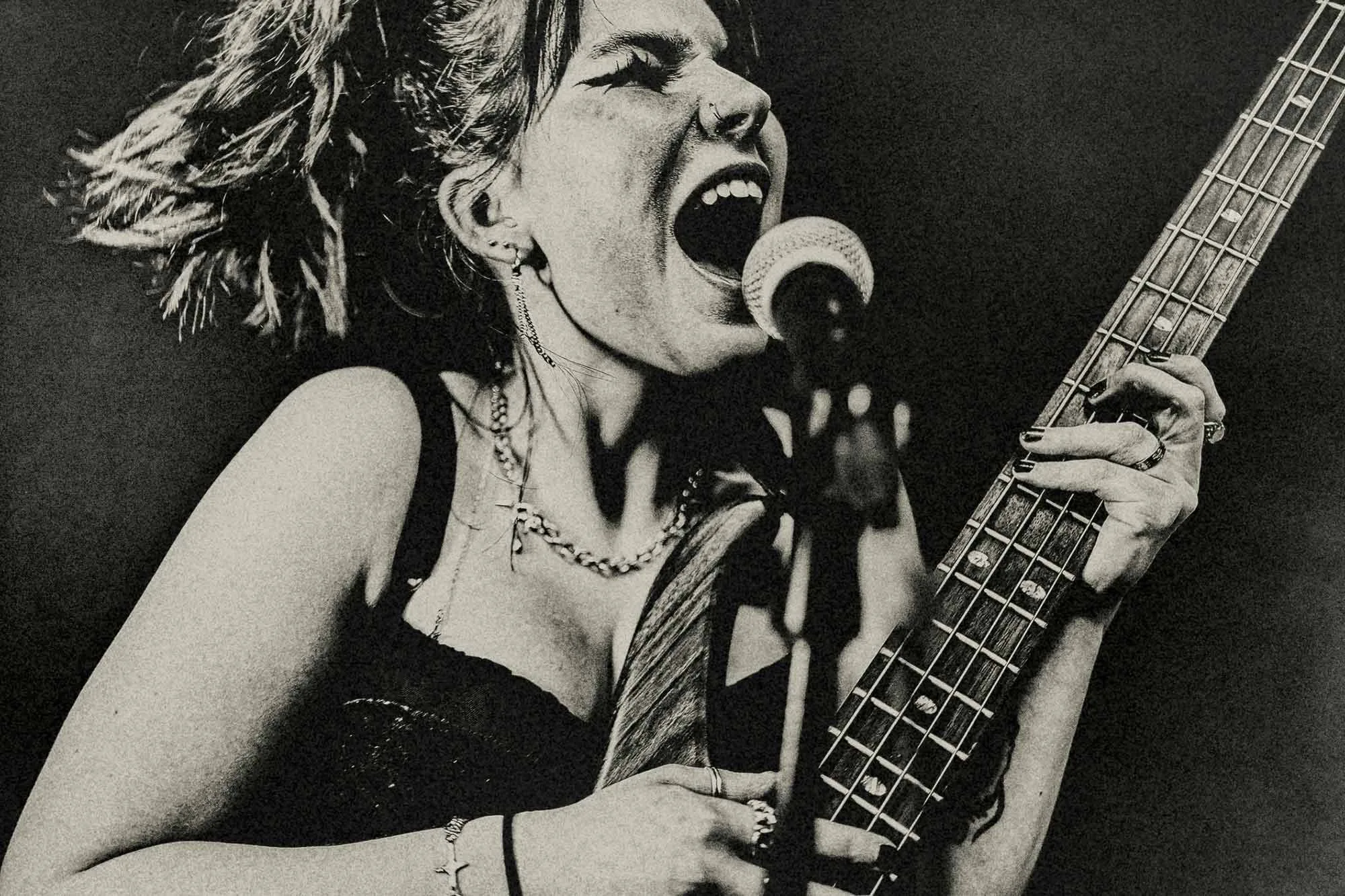 Rock girl with a guitar