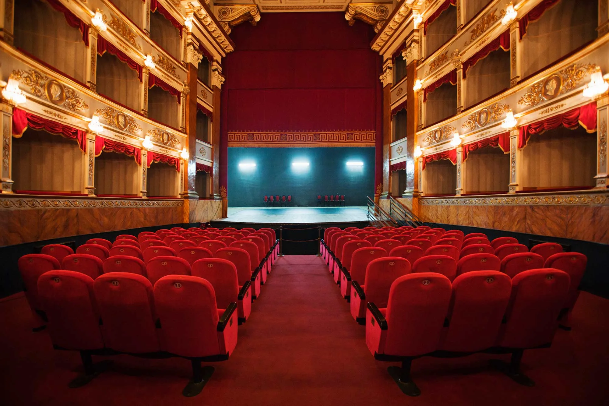 Theater curtain and stage