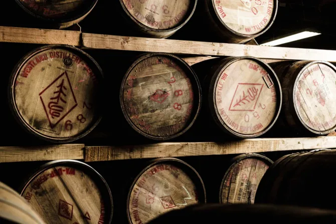 Casks at Westland Distillery