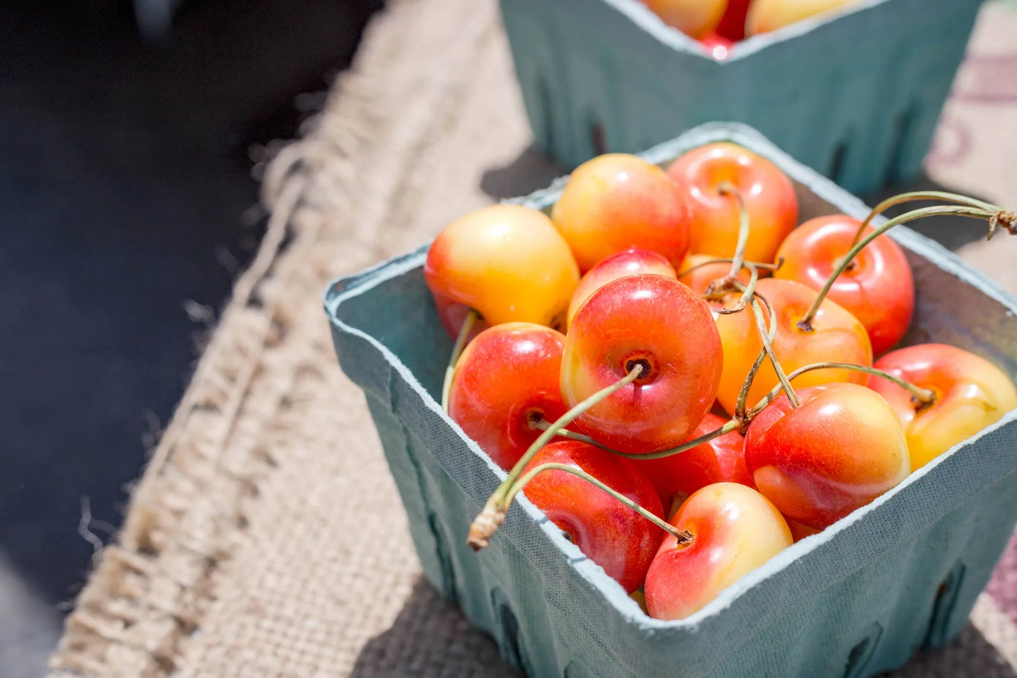 Cherries in a small carton
