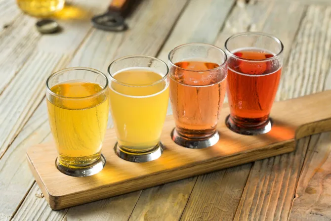 Tasting sampler of four ciders
