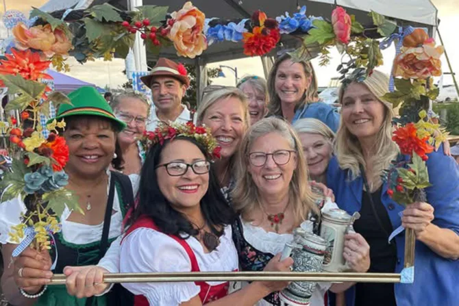 A group enjoying Oktoberfest