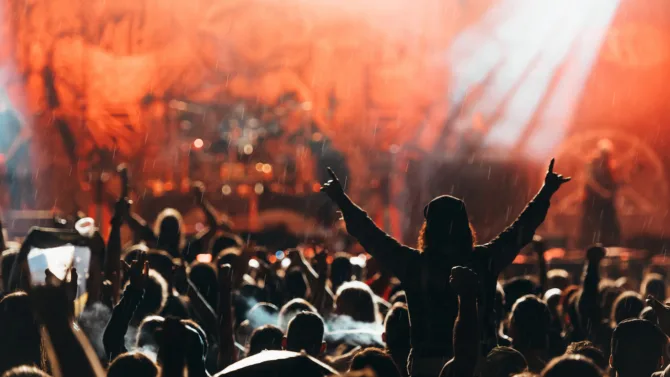 Fans at a metal concert